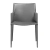 Fauteuil en cuir gris