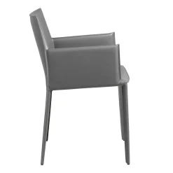 Fauteuil en cuir gris