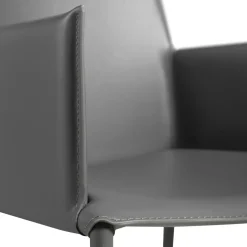 Fauteuil en cuir gris