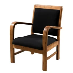 Fauteuil en teck et coton uni Scandi - Noir