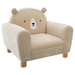 Fauteuil enfant forme animal oreilles ours, beige