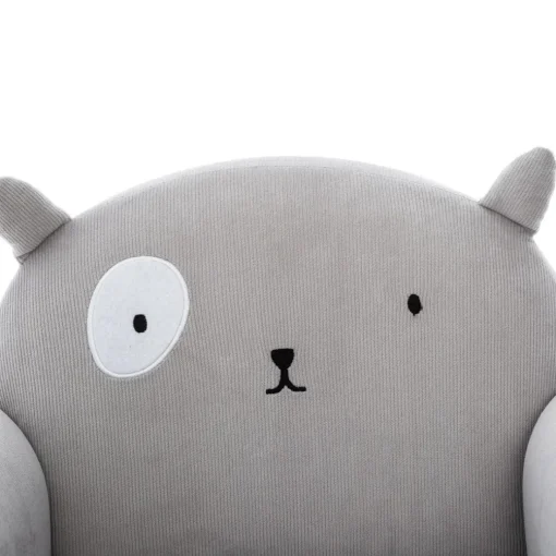 Fauteuil enfant forme animal oreilles chat, gris clair
