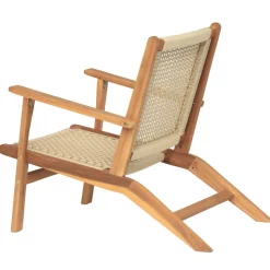 Fauteuil interieur exterieur en acacia massif et corde