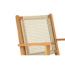Fauteuil interieur exterieur en acacia massif et corde