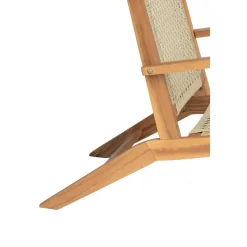 Fauteuil interieur exterieur en acacia massif et corde