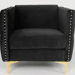 Fauteuil Joshua Velours Noir