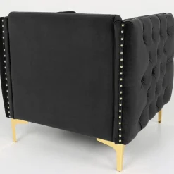 Fauteuil Joshua Velours Noir