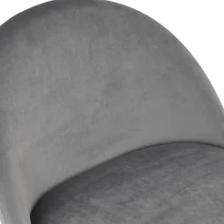 Fauteuil lounge 'MERMAID' en velours gris clair et pieds en métal noir