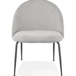 Fauteuil lounge 'ZILLA' en tissu gris et pieds en métal noir