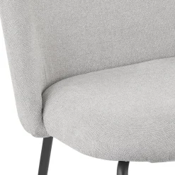 Fauteuil lounge 'ZILLA' en tissu gris et pieds en métal noir