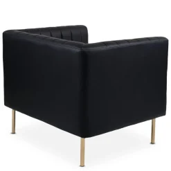Fauteuil moderne à coutures verticales Sacramento Simili Noir