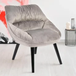Fauteuil moderne et confortable Patrick Velours Gris