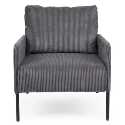 Fauteuil moderne et élégant Manuelo Velours côtelé Gris foncé
