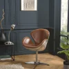 Fauteuil nevada vintage cuir et aluminium GASTON