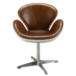 Fauteuil nevada vintage cuir et aluminium GASTON