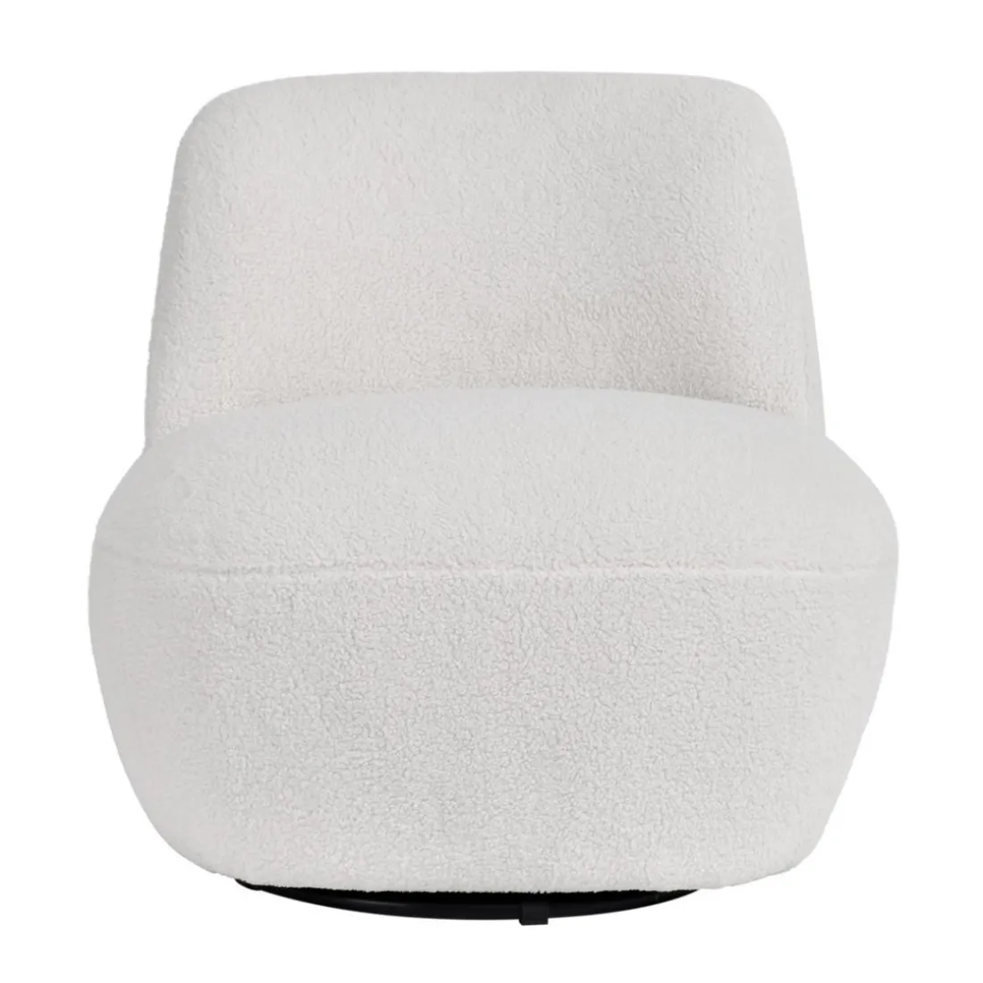 Fauteuil pivotant en bouclette épaisse écru Lana