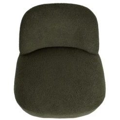 Fauteuil pivotant en bouclette épaisse vert Lana