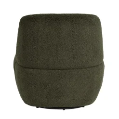 Fauteuil pivotant en bouclette épaisse vert Lana