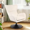 Fauteuil pivotant style bergère Arthuro Velours côtelé Beige