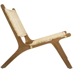 Fauteuil Rotin Timor Naturel Beige Lin