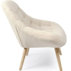 Fauteuil scandinave Danios Tissu bouclette Beige