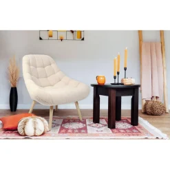 Fauteuil scandinave Danios Tissu bouclette Beige