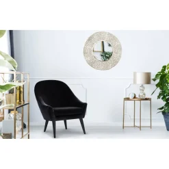 Fauteuil scandinave en velours noir