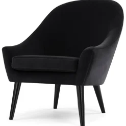 Fauteuil scandinave en velours noir