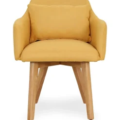 Fauteuil Scandinave Tissu Jaune SENDAT