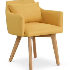 Fauteuil Scandinave Tissu Jaune SENDAT