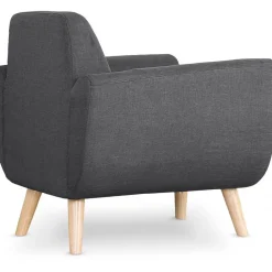 Fauteuil Scandinave Tissu Anthracite TELIA