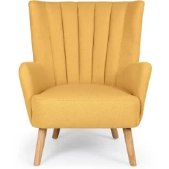 Fauteuil scandinave tissu en Jaune