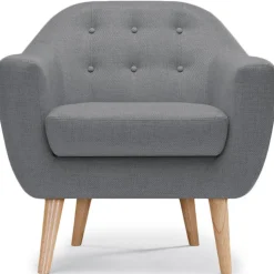 Fauteuil Scandinave Tissu Gris OLAF