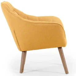 Fauteuil Scandinave ZENTAO Tissu Jaune