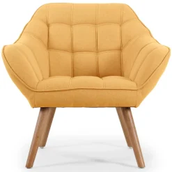 Fauteuil Scandinave ZENTAO Tissu Jaune