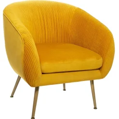 Fauteuil “Solaro” en velours ocre