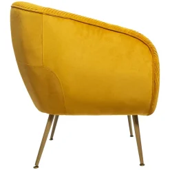 Fauteuil “Solaro” en velours ocre