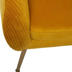 Fauteuil “Solaro” en velours ocre