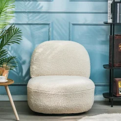 Fauteuil Swivel Pivotant Scandinave Design blanc