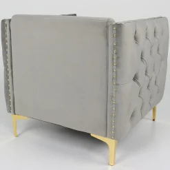 Fauteuil Velours Gris MURRAY