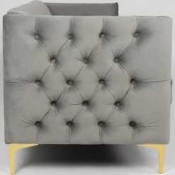 Fauteuil Velours Gris MURRAY