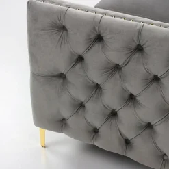 Fauteuil Velours Gris MURRAY