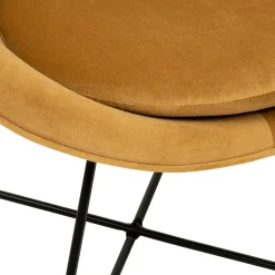 Fauteuil velours marron