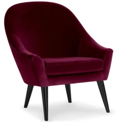 Fauteuil Velours Rouge KIRUNA