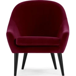 Fauteuil Velours Rouge KIRUNA