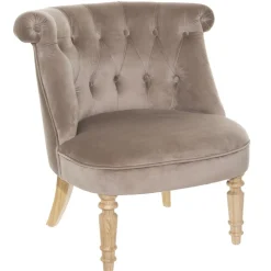 Fauteuil Velours Taupe