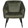 Fauteuil vert foncé velours