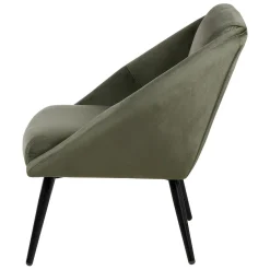 Fauteuil vert foncé velours