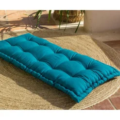 Futon BOUTONS - bleu canard