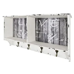 Garderobe murale à compartiment 4 crochets Blanc